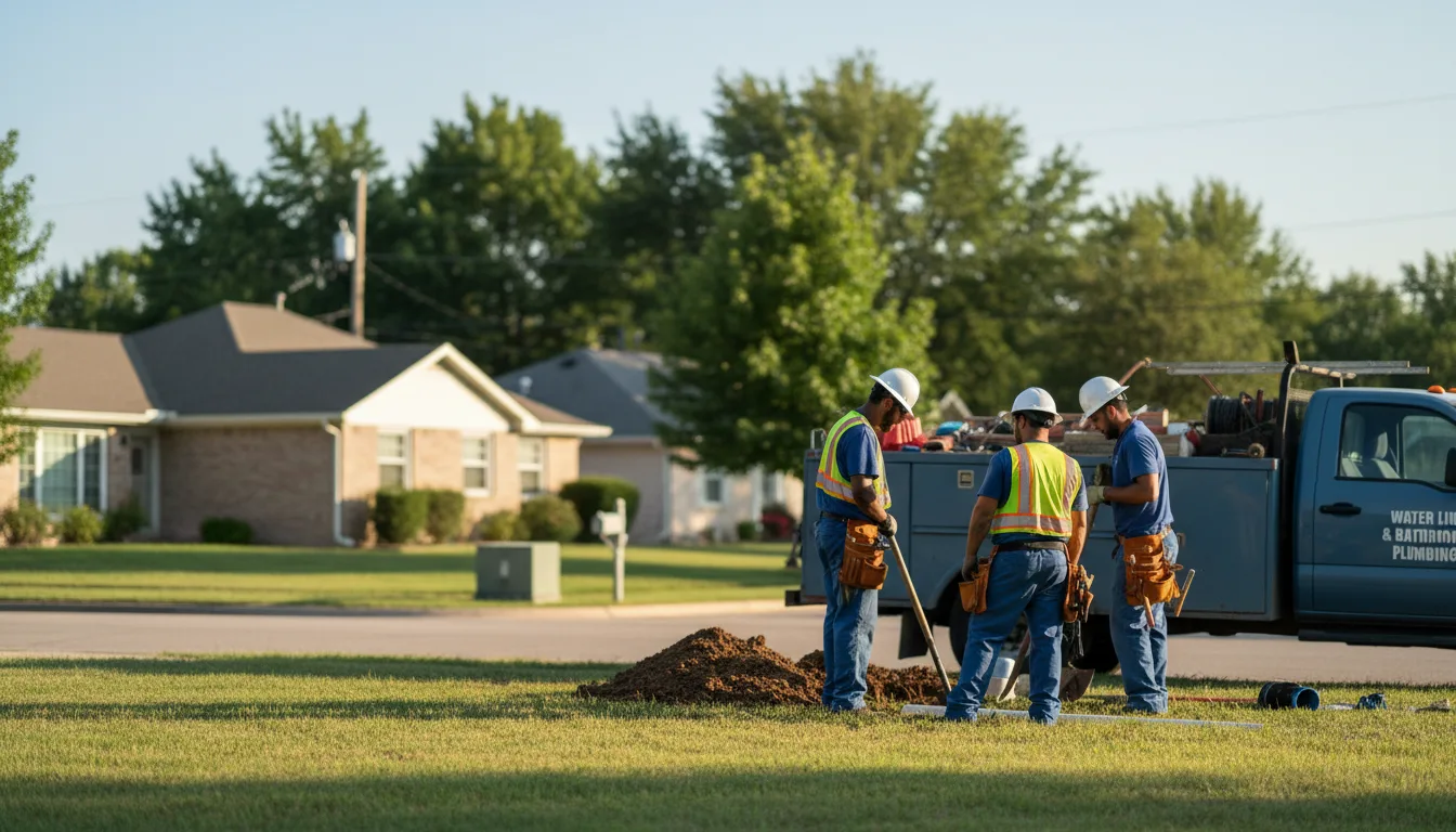Residential water line and bathroom plumbing service in Norwich, KS